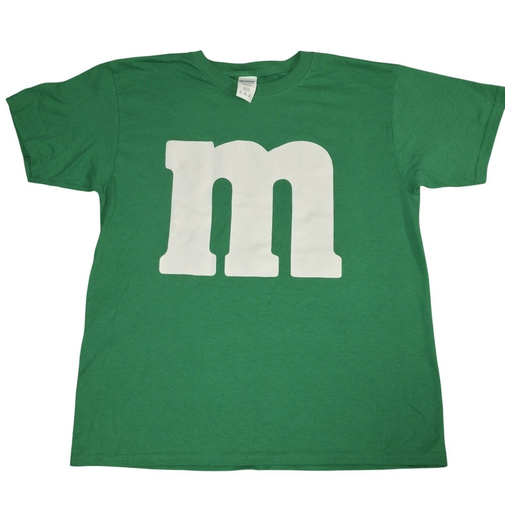 NEW M&M Adult Size Large Green‎ T-Shirt Short Sleeve Large M Logo Candy Tee